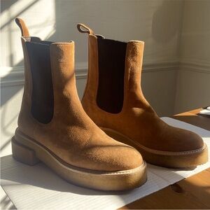 Frame Denim Tan Suede Ankle Boots